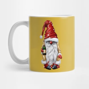 Happy New Year Nisse Gnome Gonk Holding A Bottle Of Wine Mug